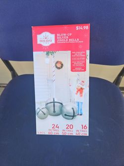 Holiday Time Blow-Up Silver Jingle Bells 3-Pack