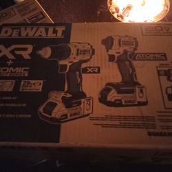 New DeWalt Atomic Compact Series Impact Driver And Hammer Drill Thank You Retails For $398 Before Tax Selling For $175 Comes With Extra Charger