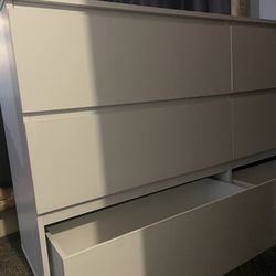 6-Drawers White Wood Chest of Drawer Accent Storage Cabinet
