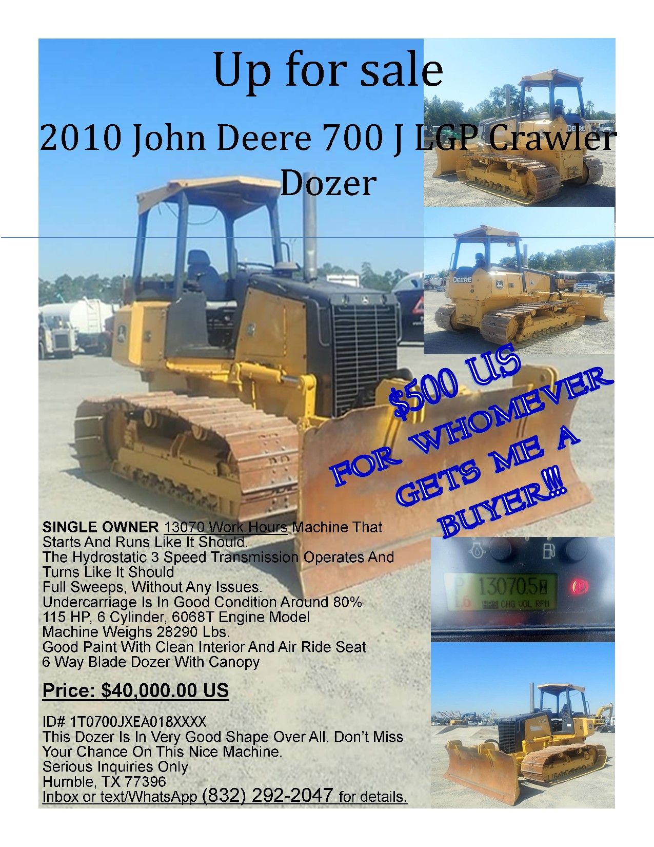 2010 John Deere Crawler Tractor/Dozer