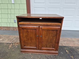 FREE ASHLEY COMPUTER DESK STORAGE CABINET PULL OUT KEYBOARD GOOD CONDITION USABLE