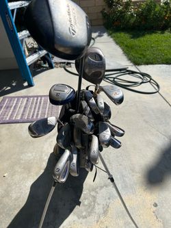 Golf clubs and bag