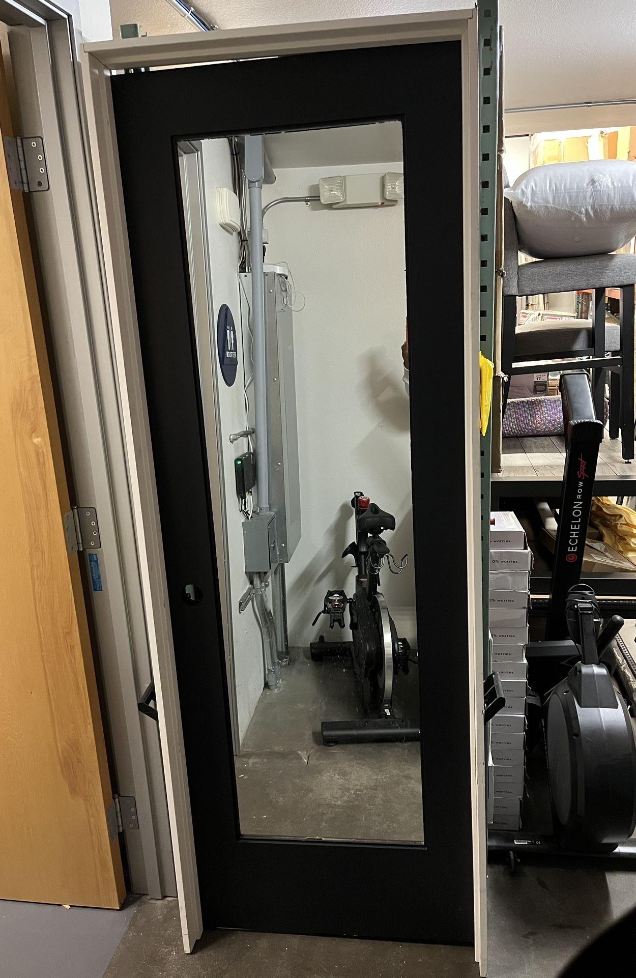 28in x 80in Right-Hand Mirrored Glass Molded Composite Single Prehung Interior door