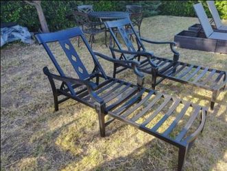 Outdoor patio chaise lounge chairs, pool furniture loungers