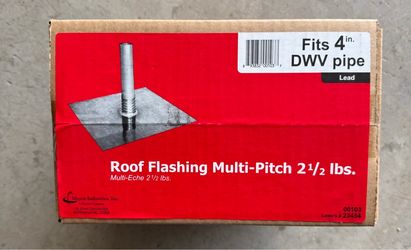 Mayco 4 in Lead Vent and Pipe Flashing, Roof, Fits 4 in Pipe, NEW