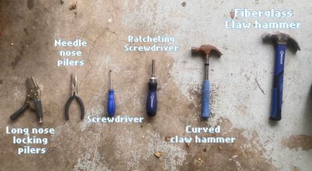 Blue tool kit, variety of tools