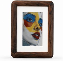 New KoKonna 4" AI Color E-Ink Digital Picture Frame - Wood Frame