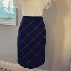 The Limited Navy & Pink Pencil Skirt Size 4