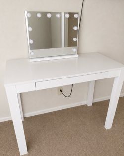 Vanity mirror and desk