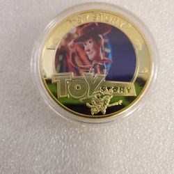 WALT DISNEY WORLD 100 Years WOODY TOY STORY COMMEMORATIVE GOLD MEDALLION COIN