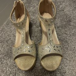 Girls Gold Heels 