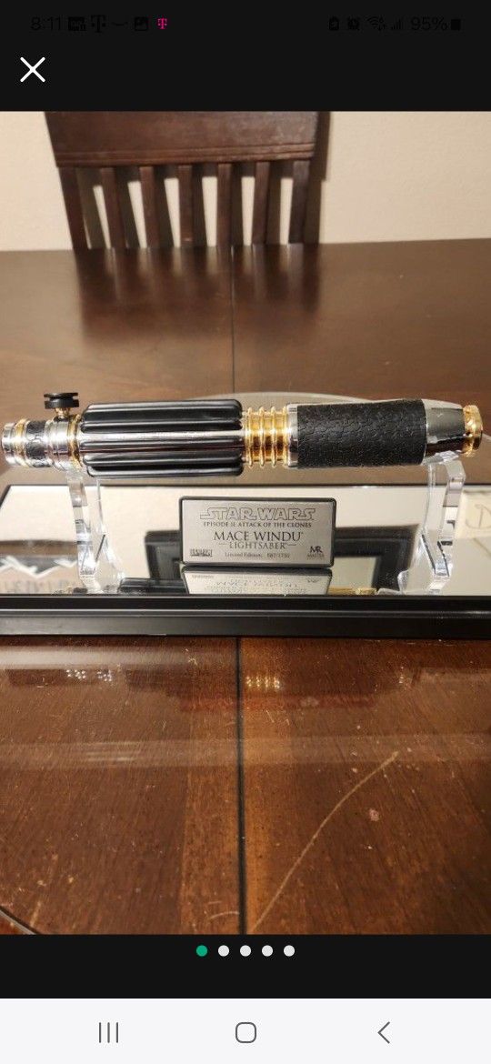 MR Jedi LIGHT SABER MACE Windu 2003 20 Years Old VINTAGE STARWARS