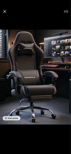 Summervibes Ergonomic Massage Lumbar Gaming Chair with Footrest , Ergonomic Computer Chair 330lbs with Headrest Pillow for Office, Home, Streaming and