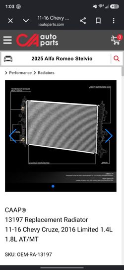 Chevy Cruze radiator
