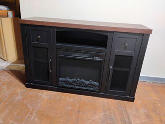 Entertainment center with fireplace