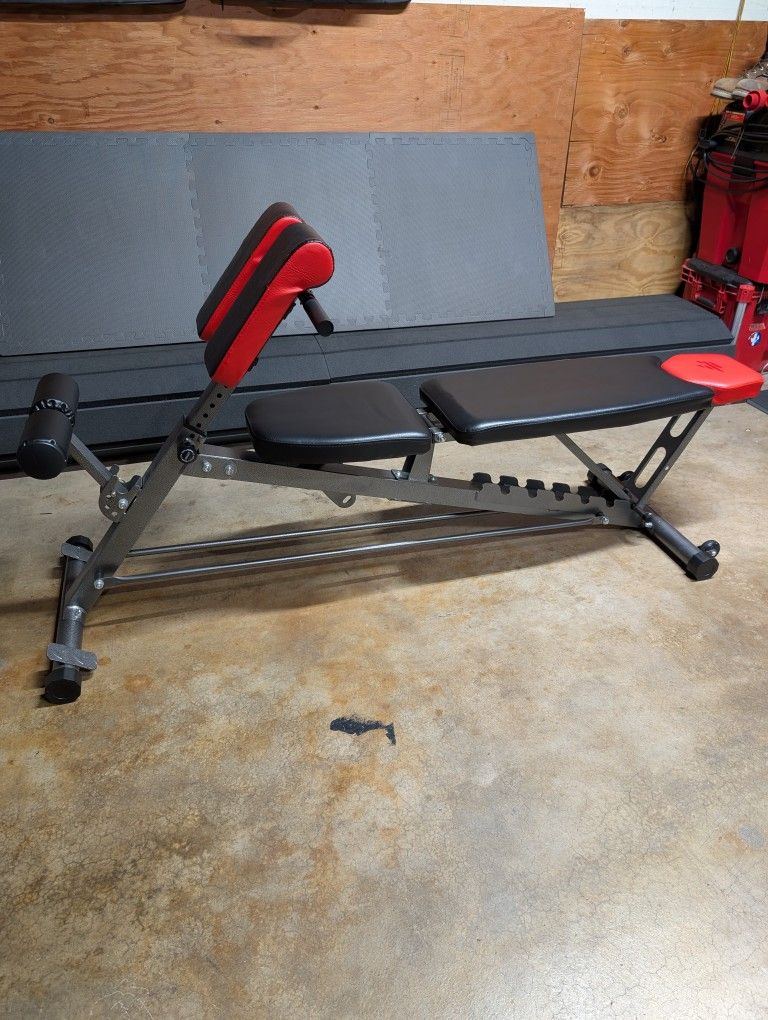 Finer Form Multi-Functional FID Weight Bench for Full All-in-One Body Workout - Hyper Back Extension, Roman Chair, Adjustable Ab Sit up Bench, Incline