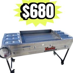 36” Griddle with 6 Warming Trays | Includes Hose With Regulator | Plancha De Fierro de 36”
