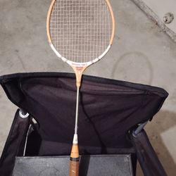 vintage Sportcraft Silver Flash wooden badminton racquet. 