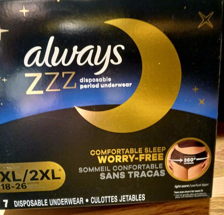 Brand New Always Zzz. Disposable Underwear