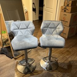 Bar Chairs / Stools Velvet Set of 2
