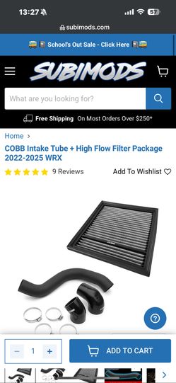 VB WRX Intake And Filter