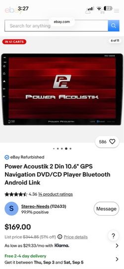 Power acoustik double din works great