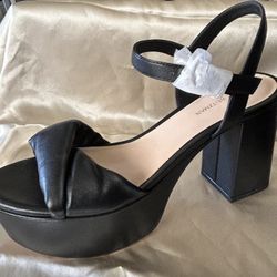 Black Stuart Weitzman High Heels Platform Sandals 