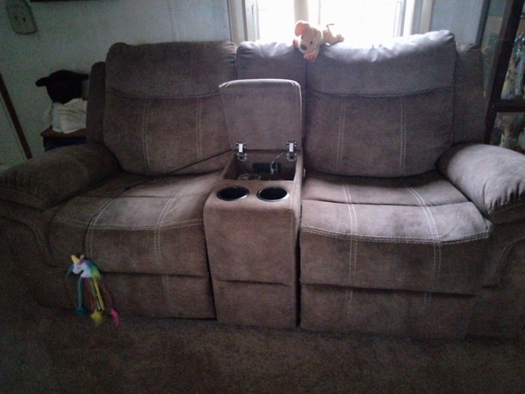 Loveseat With Center Attachments
