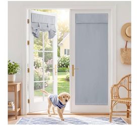 RYB HOME 2 Panels Blackout French Door Curtains for Front Back Glass Door Privacy, Thermal Insulated, Blind Shades, For Nana Sidelight Door Office, Ea