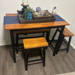 Dining Room Table with Bench and 2 Chairs and 1 Bench 