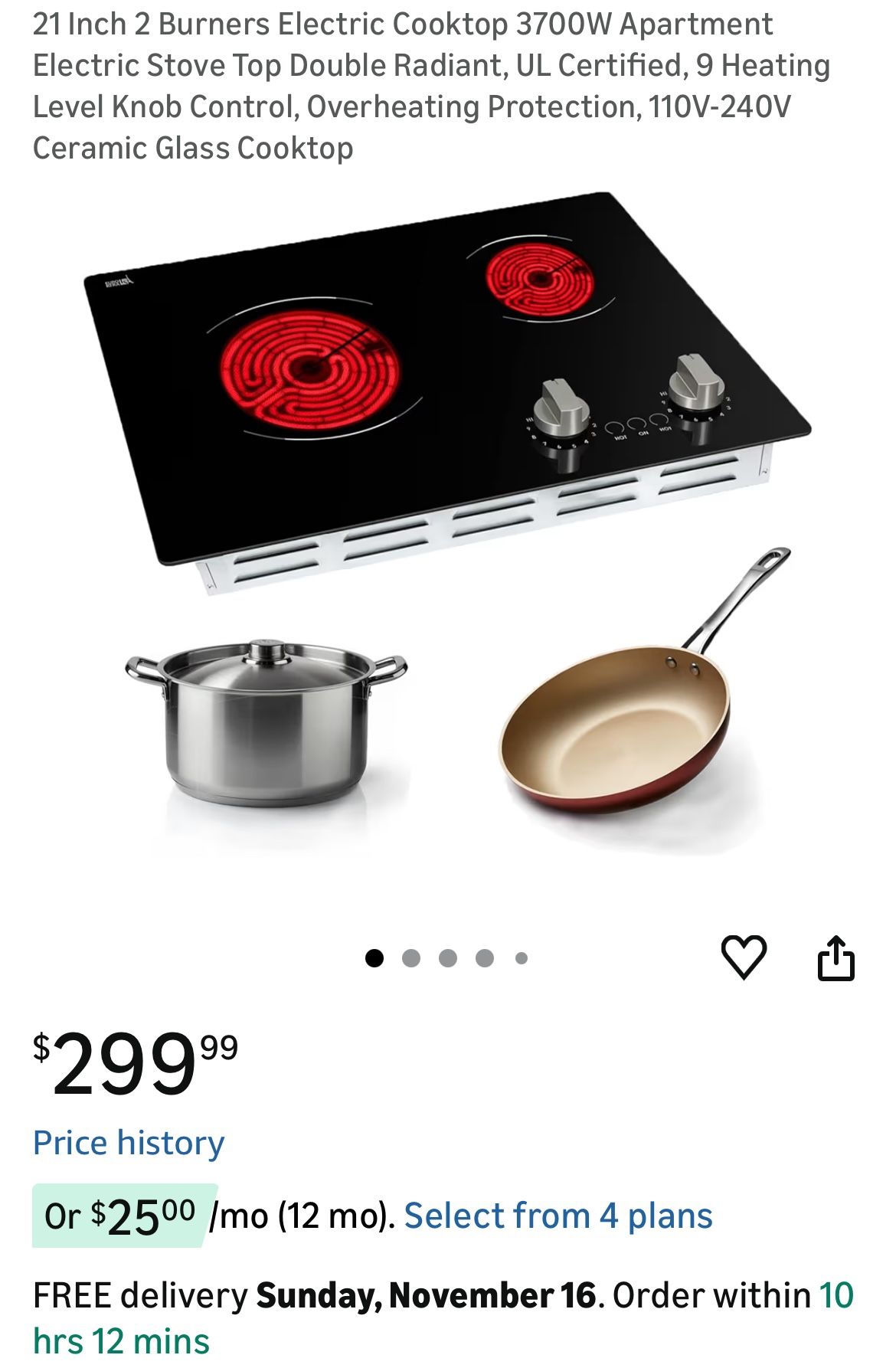 Electric Cooktop 21”