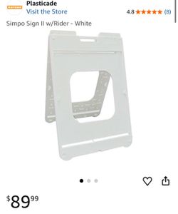 WHITE SIMPO II PLASTIC A-FRAME SIGN 22IN X 28IN