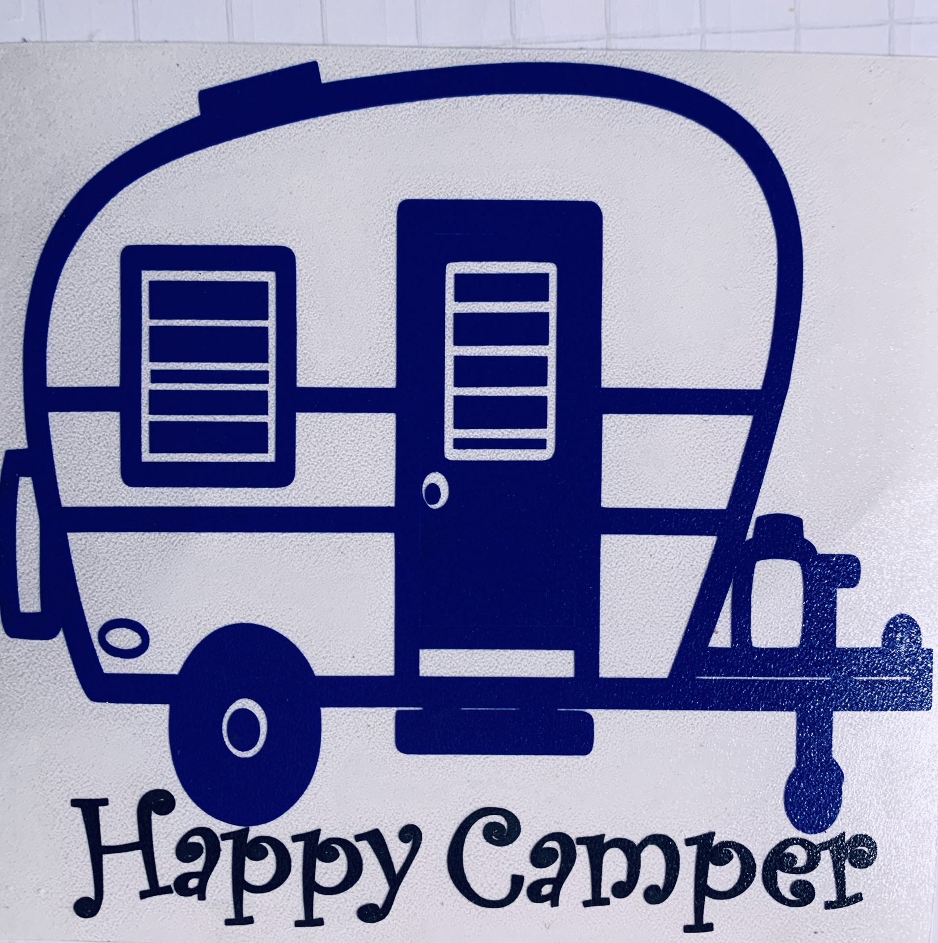 Vintage Trailer Happy Camper Sticker Available in Lots of Colors