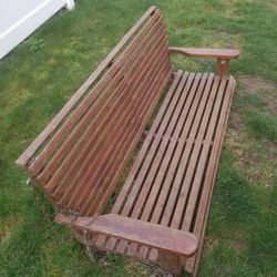 Vintage wooden porch swing
