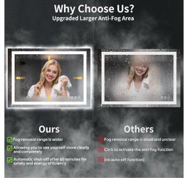 26"x38" LED Bathroom Mirror with Lights, Backlit+Frontlit, Anti-Fog .”missing the bracket and hardware” $79