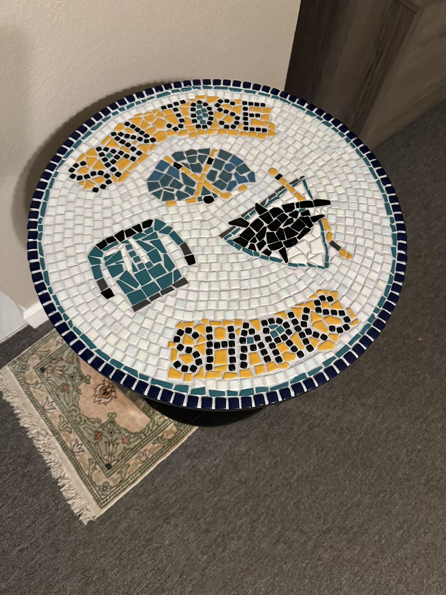 Sharks Themed Mosaic Table -new