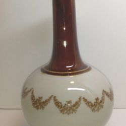 Vintage France Globe Shaped Rum Whiskey Stoneware Decanter 