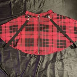 hot topic red plaid skirt