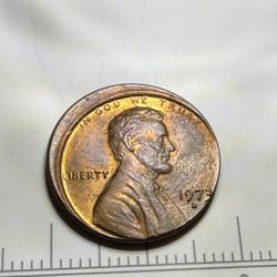 1973-D Lincoln Penny RD Error Coin - Off-Center Strike