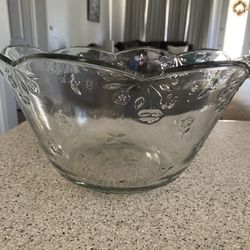Gorgeous & Unique Glass Large Punch Bowl