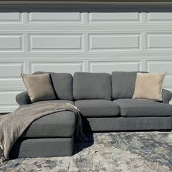 Living Spaces Gray/Blue Sectional DELIVERY AVAILABLE 