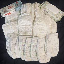 30 Size 2 Diapers And 2 Wipes
