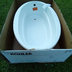 KOHLER BRAND-NEW IN BOX  OVAL DROP IN FIBERGLASS BATHTUB 66"