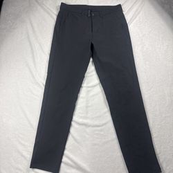 Lululemon Commission Pants Men's 32x30 Black Warpstreme EUC Zip Flex EUC Stretch