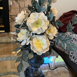 Antique Italian Floral Tole Lamp