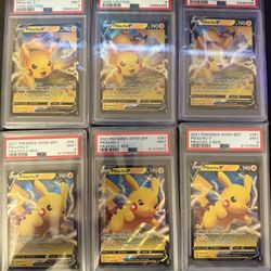 PSA Graded Pokemon Pikachu Slabs 