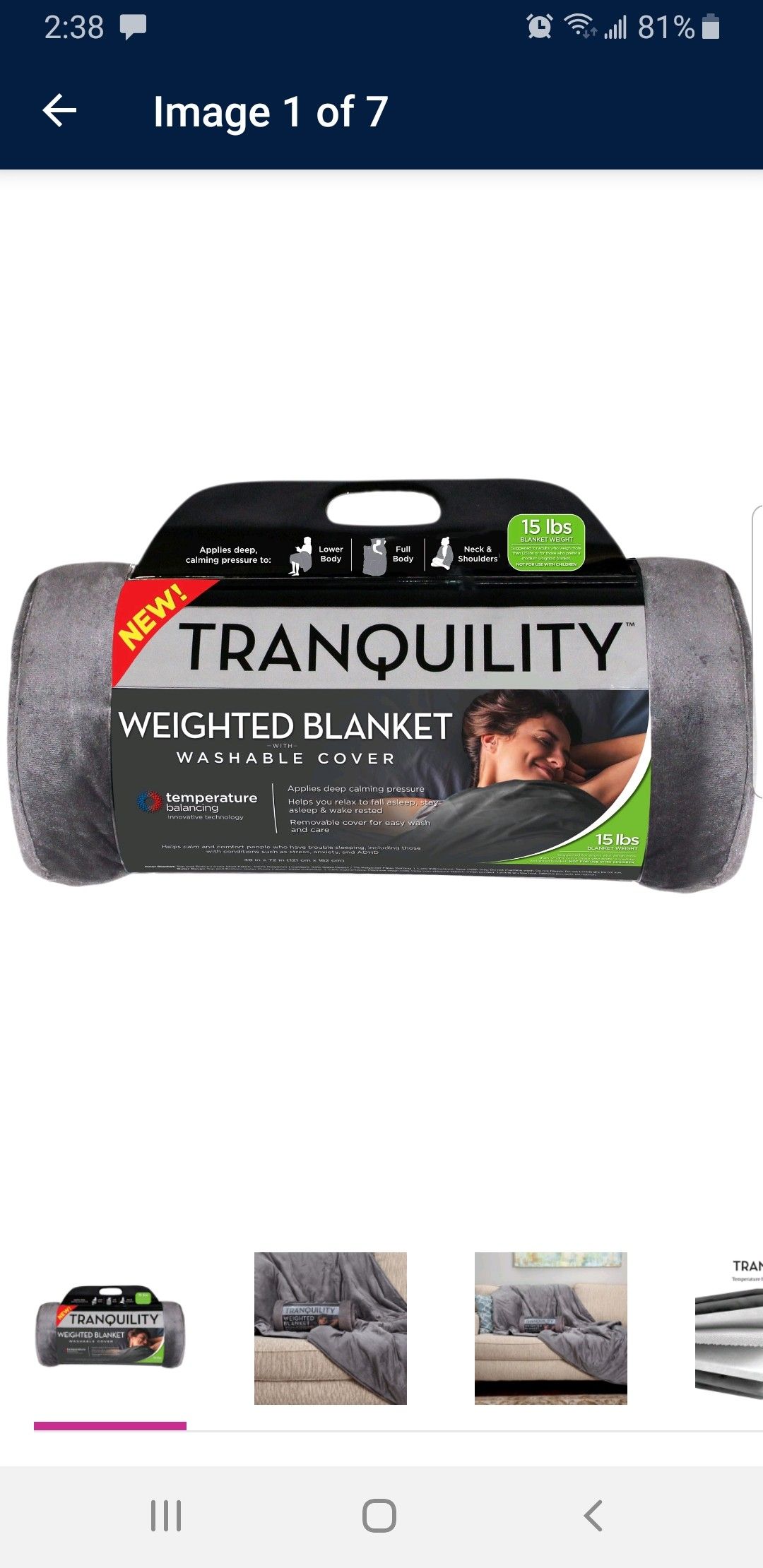 Brand New - Tranquility 15lb Weighted Blanket