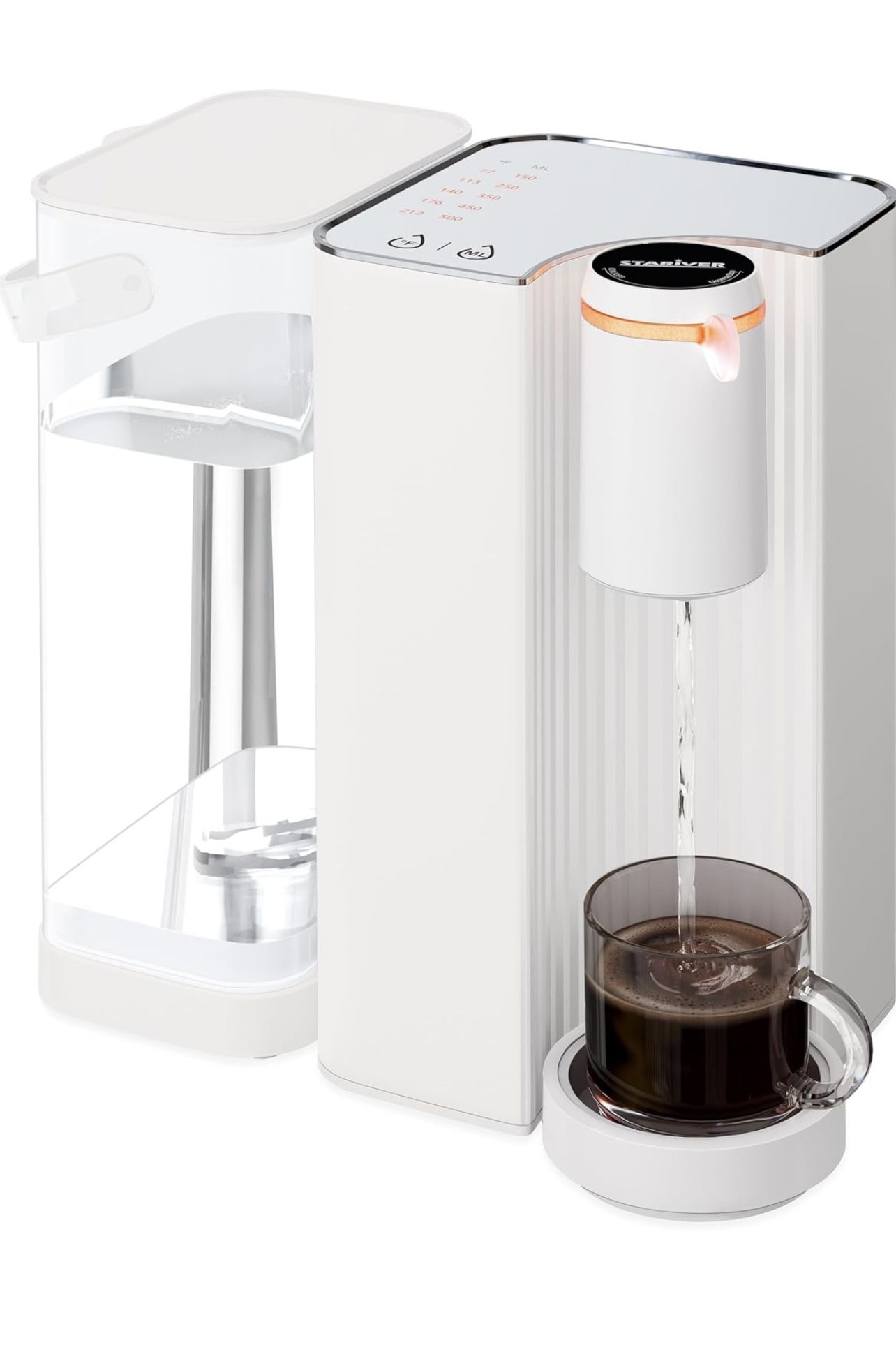 Stariver Instant Hot Water Dispenser, 68 Oz Electric Kettle with 5 Temperatures & 5 Customized Water Outputs Preset for Fasting Boil
