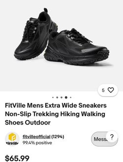 FitVille Men's Extra Wide Hiking Sneakers