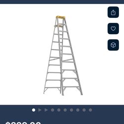 Werner 370 10-ft (14-ft Reach Height) Aluminum Type 1A - 300 Ibs. Load Capacity Step ladder